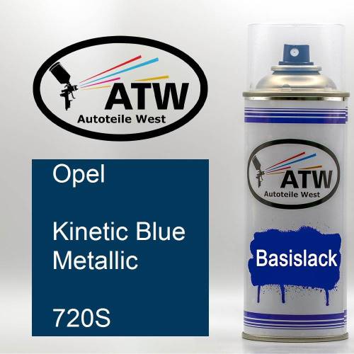 Opel, Kinetic Blue Metallic, 720S: 400ml Sprühdose, von ATW Autoteile West.